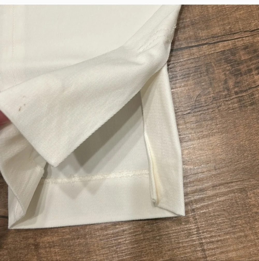Zara ZW Collection White Tailored Stretch Ankle Cropped Pants NWT Size S